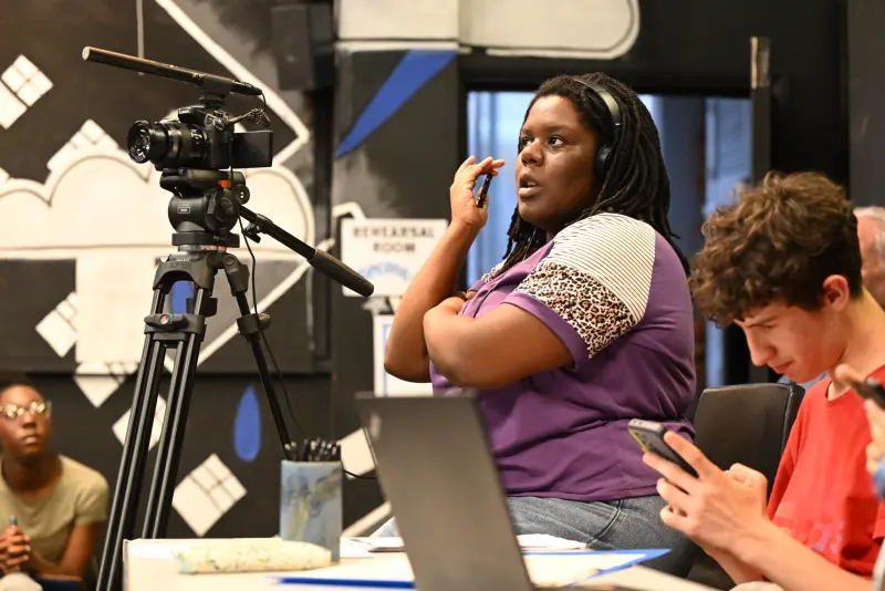 Young person filming